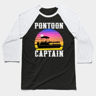 Pontoon Captain Vintage Funny Pontoon Boat Lover Boys Baseball T-Shirt